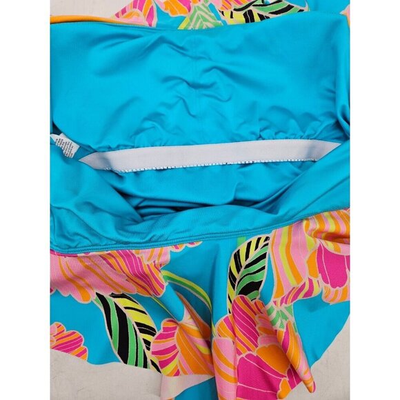 New Trina Turk Poppy Off Shoulder Swimsuit Womens 8 Ruffle One Piece Floral - Picture 6 of 9